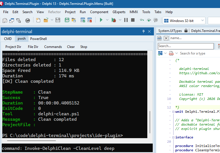 delphi-terminal screenshot