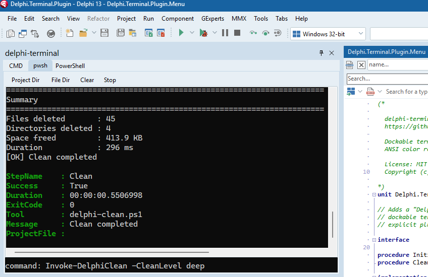 delphi-terminal screenshot